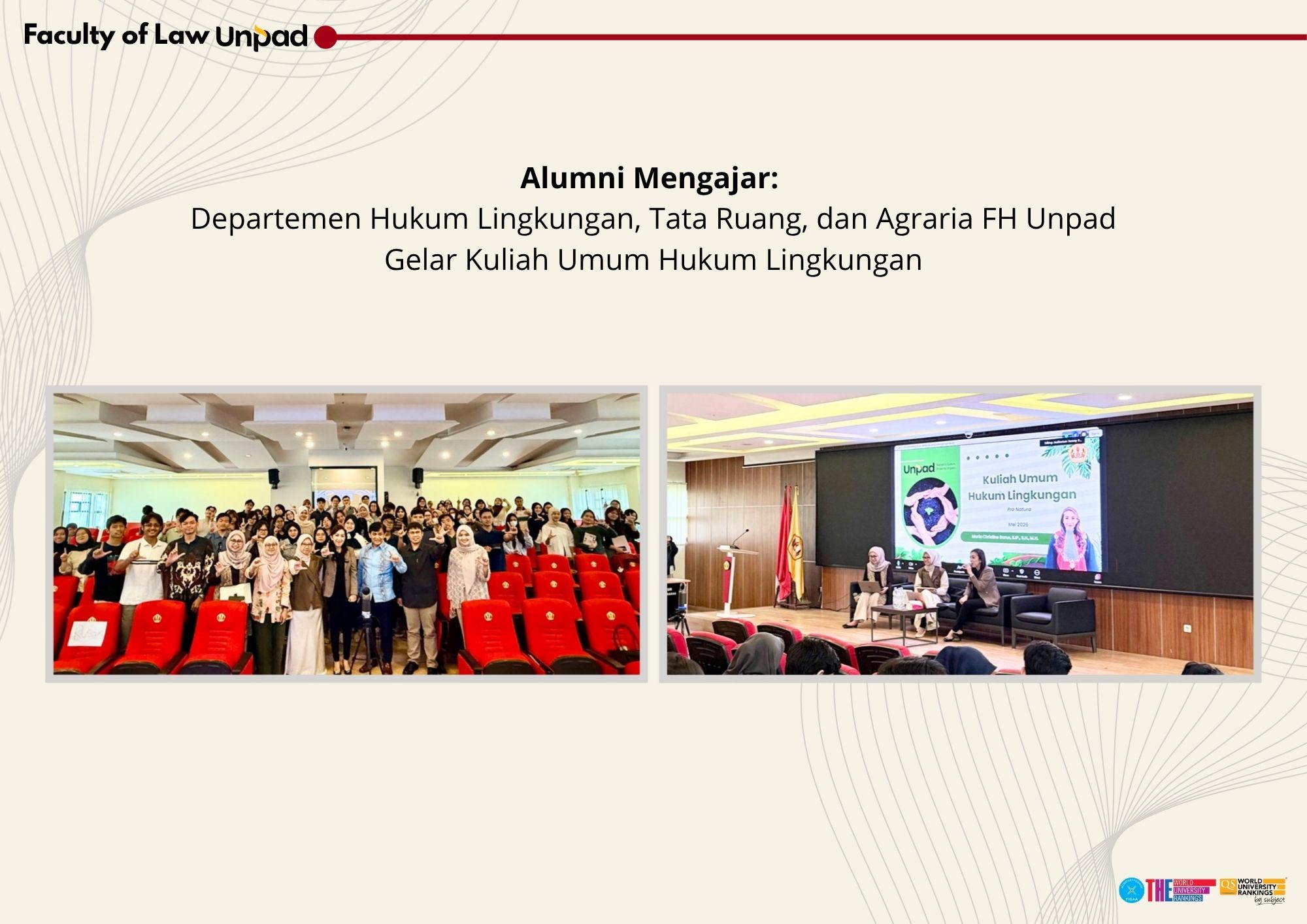 Alumni Mengajar: Departemen Hukum Lingkungan, Tata Ruang, dan Agraria FH Unpad Gelar Kuliah Umum Hukum Lingkungan