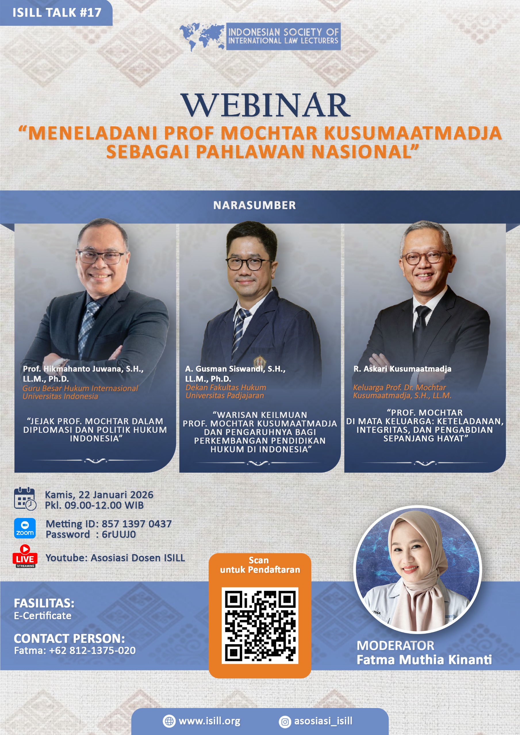 Webinar Akademik: Meneladani Prof. Mochtar Kusumaatmadja sebagai Pahlawan Nasional