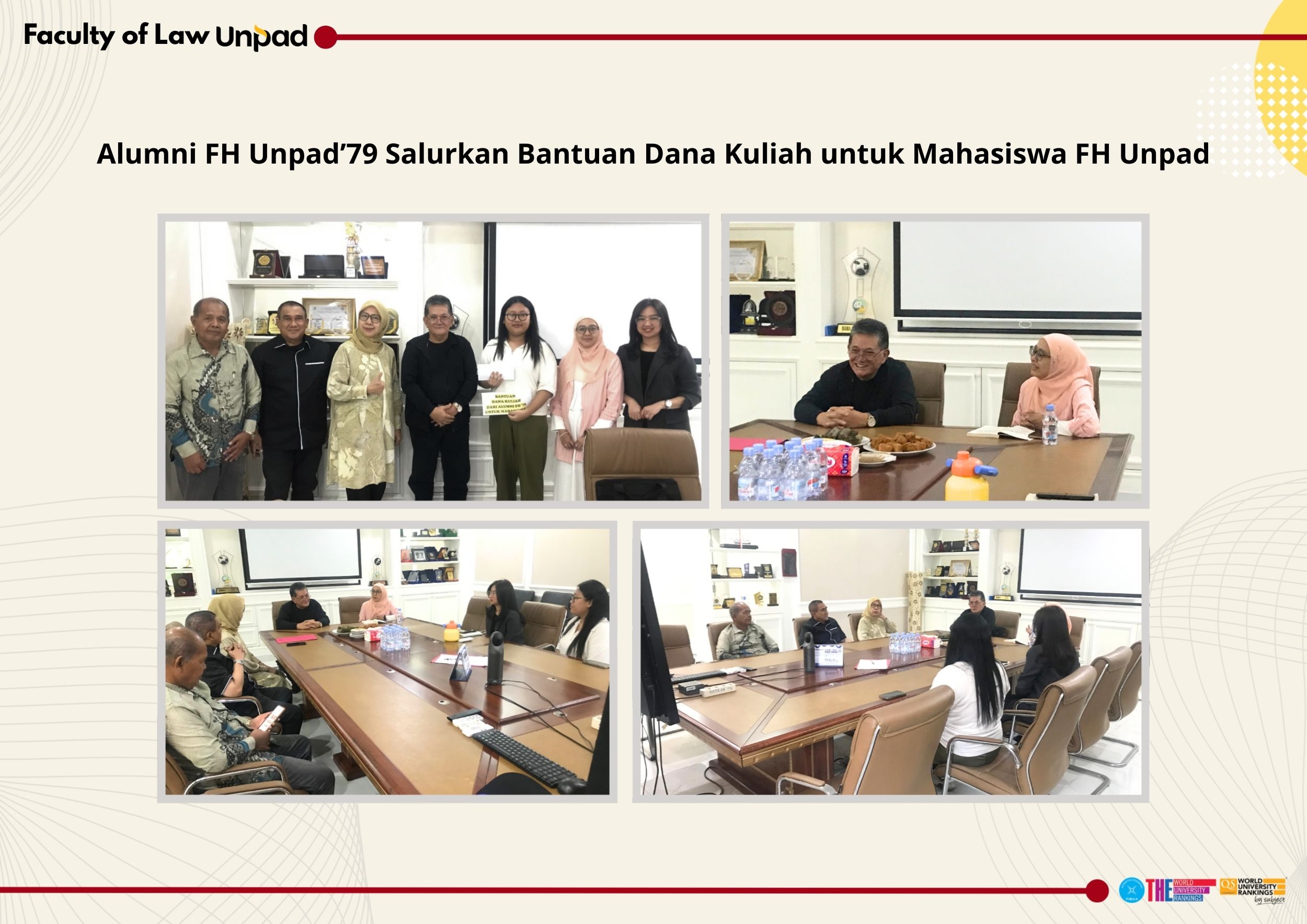 Alumni FH Unpad’79 Salurkan Bantuan Dana Kuliah untuk Mahasiswa FH Unpad