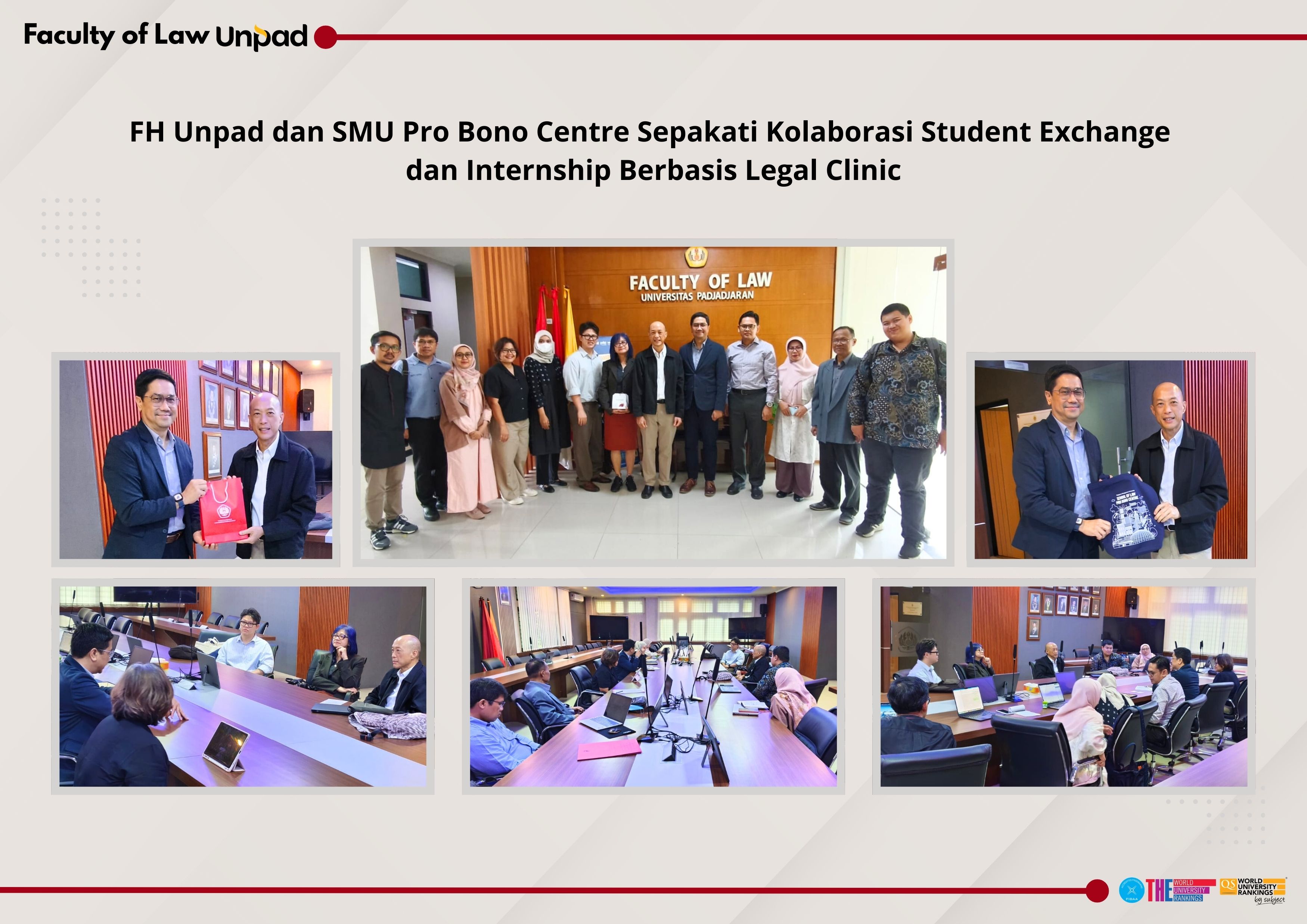 FH Unpad dan SMU Pro Bono Centre Sepakati Kolaborasi Student Exchange dan Internship Berbasis Legal Clinic