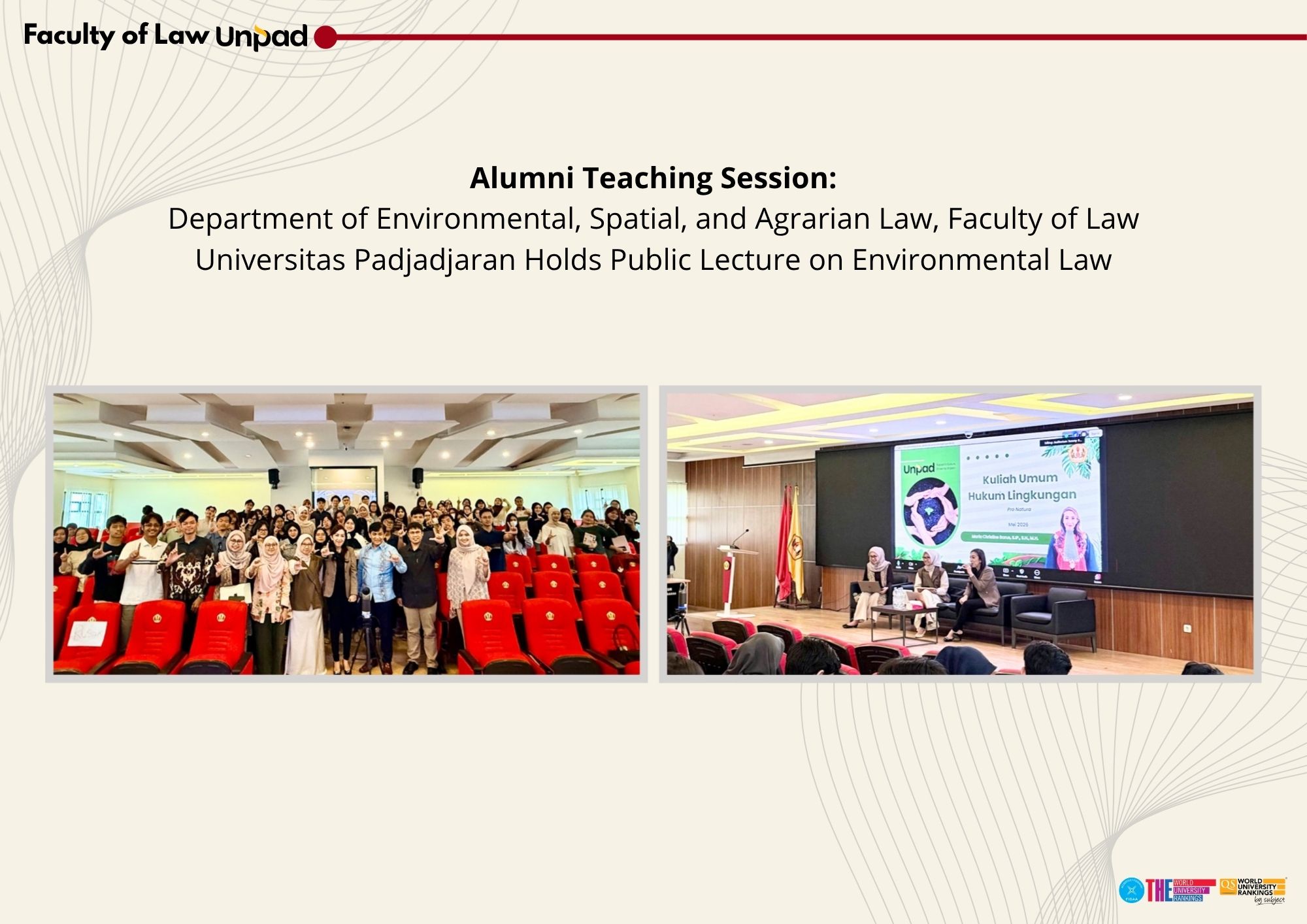 Alumni Teaching Session: Department of Environmental, Spatial, and Agrarian Law, Faculty of Law Universitas Padjadjaran Holds Public Lecture on Environmental Law
