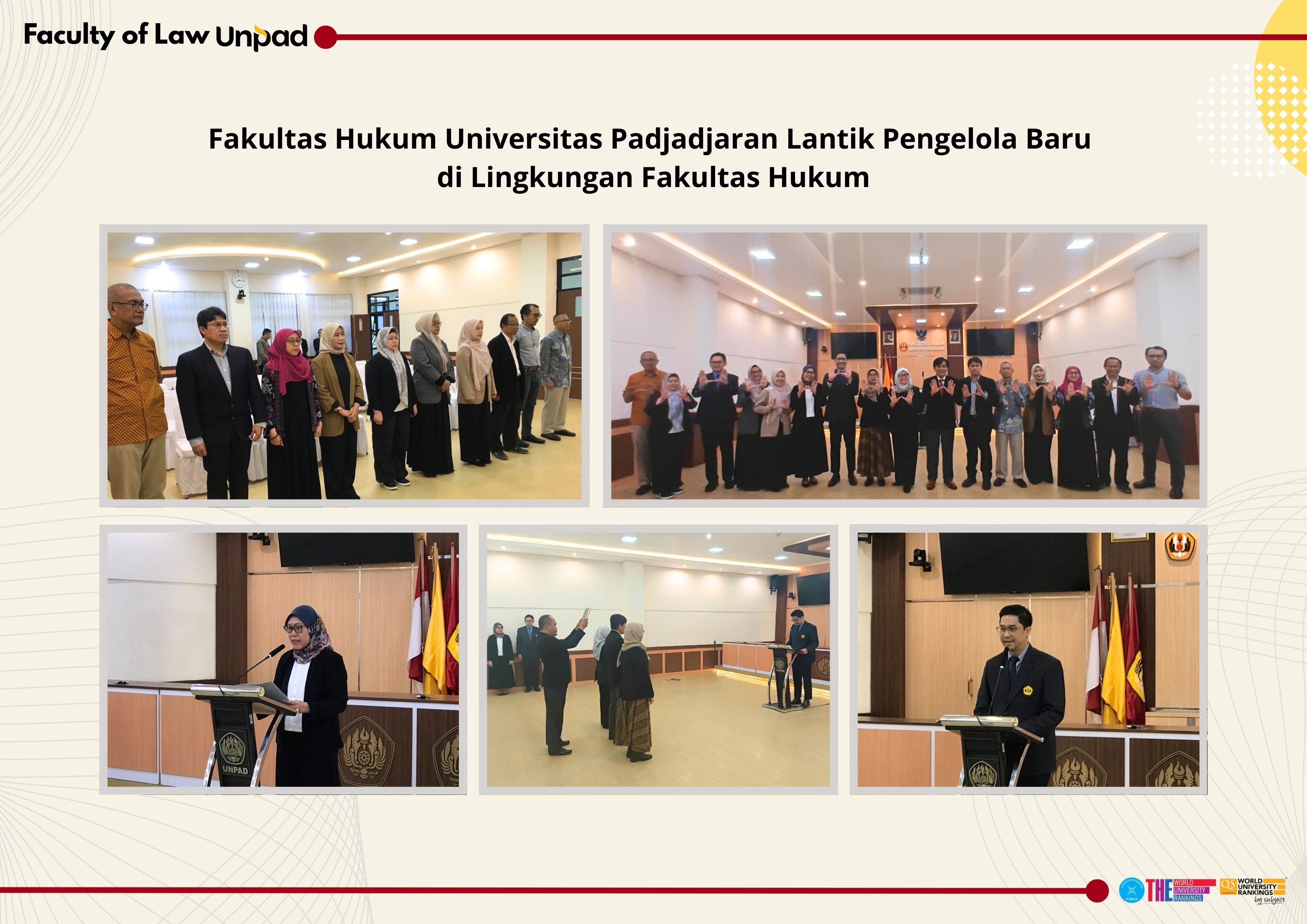Fakultas Hukum Universitas Padjadjaran Lantik Pengelola Baru di Lingkungan Fakultas Hukum